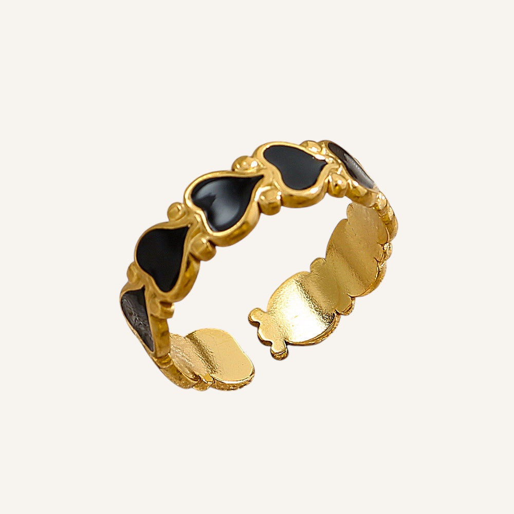 Anillo Corazones Negros