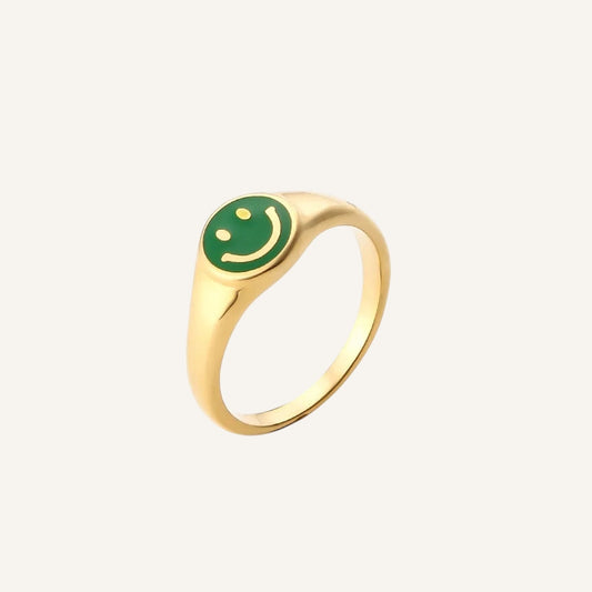 Anillo Smiley Green